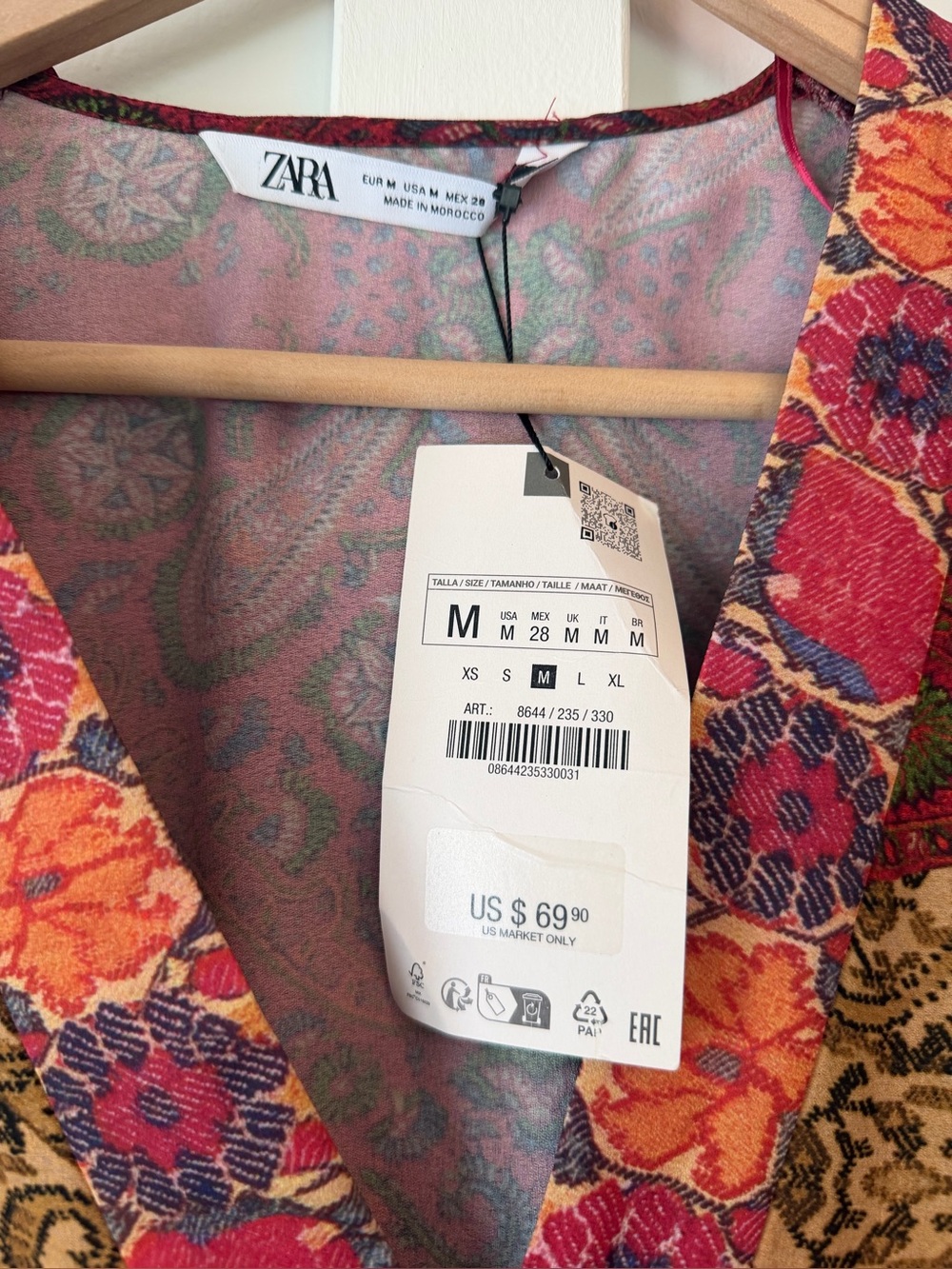 Zara Patchwork Tapestry Midi Dress, New with Tags, Size Medium - Picture 4 of 10